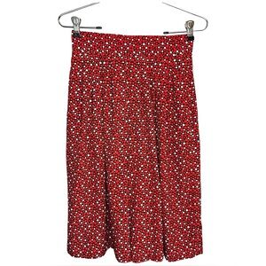 Vtg JH Collectibles Red and White A-Line Flowy Gaucho Shorts